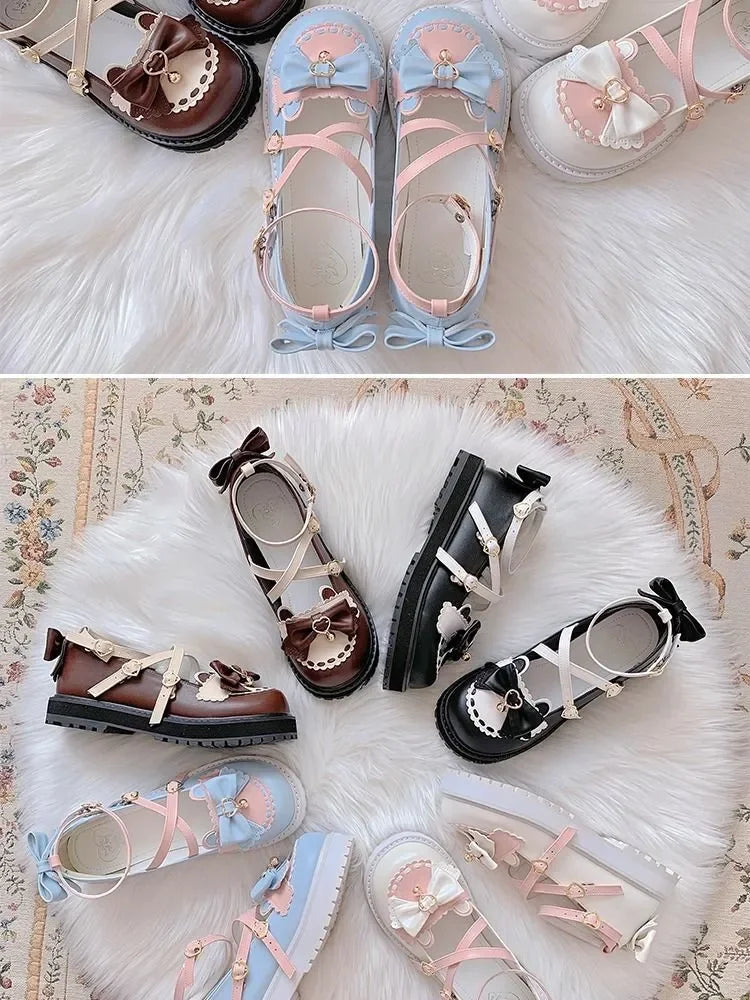 Summer Lolita Sweet Sandals Women Japanese Style Bow Kawaii Chic Mary Janes Shoes Round Toe Shoes Wholesale Drop shipping 2024