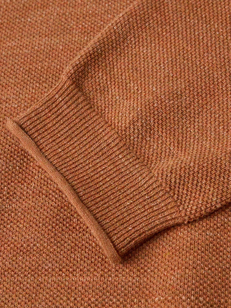 SIMWOOD 2024 Autumn Winter New Oversize Sweater Men Cotton linen Blend Knit Pullovers  Raw Hem Jumper - reetell