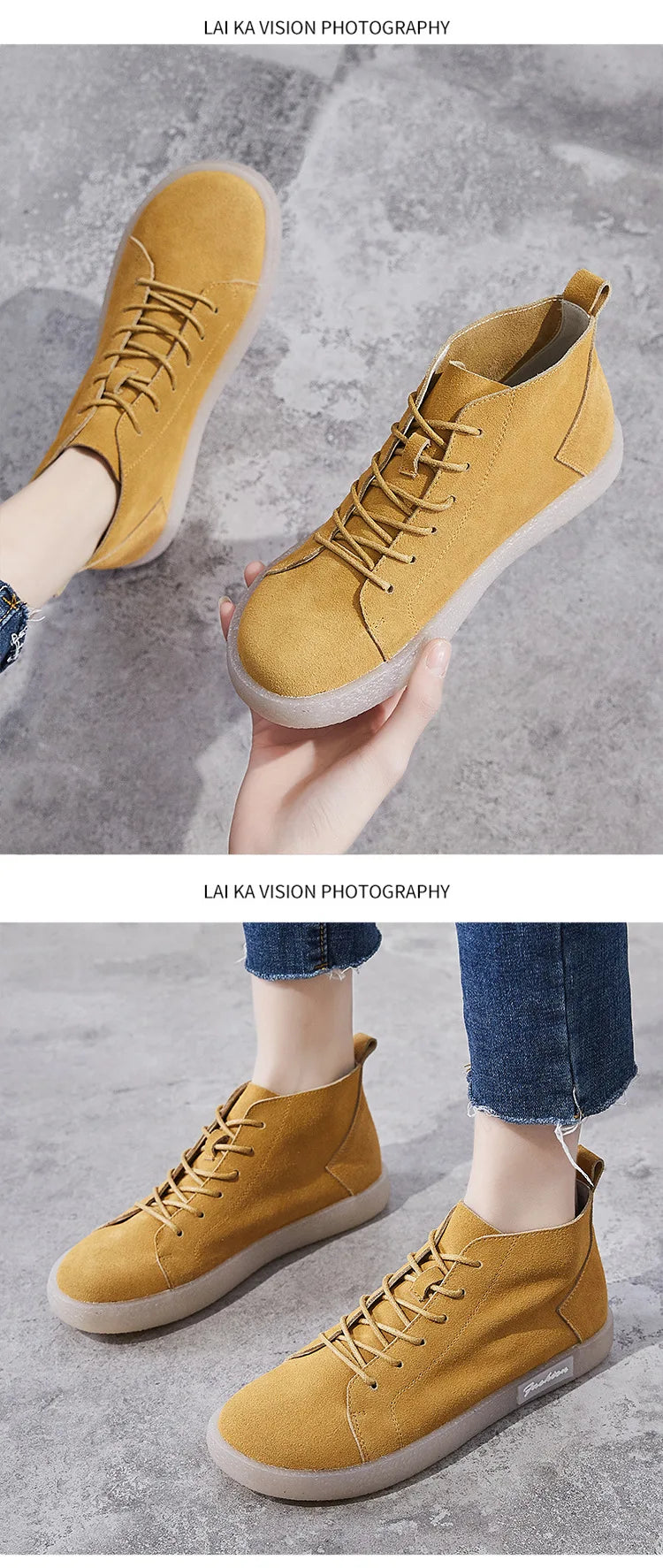 Soft Sole Single Shoes Spring and Autumn Flat Sole Women's Shoes Retro Single Layer High Top Frosted Leather  Ankle Boots Women