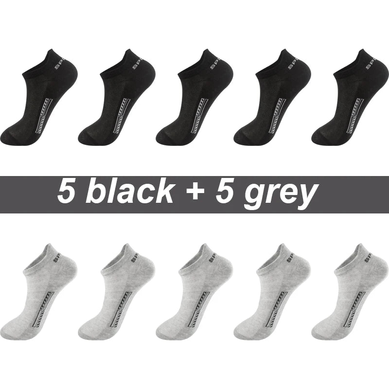 High Quality 10Pairs Men Socks Combed cotton 100% Summer Sports Sock Plus Size EUR38-48