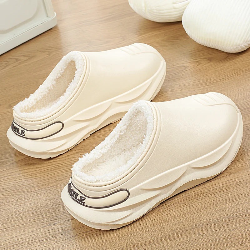 High Quality Winter Men's Warm Slippers Cotton Slippers Outdoor Indoor Warm Shoes Non-slip Mens Home Bedroom Plush Warm Slippers