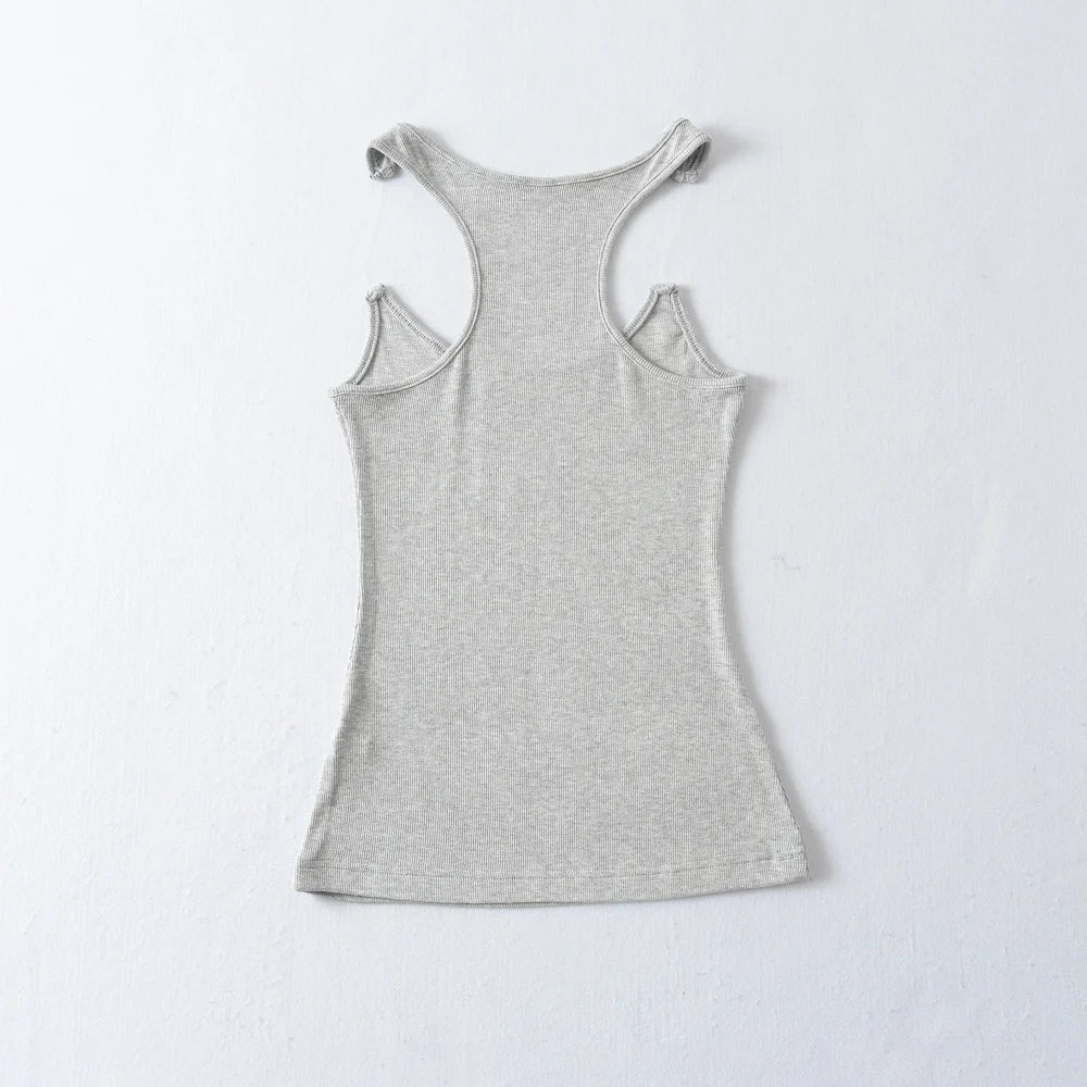 Women Ypro Ribbed Invisible Strap Tank Top Camis Tee - reetell