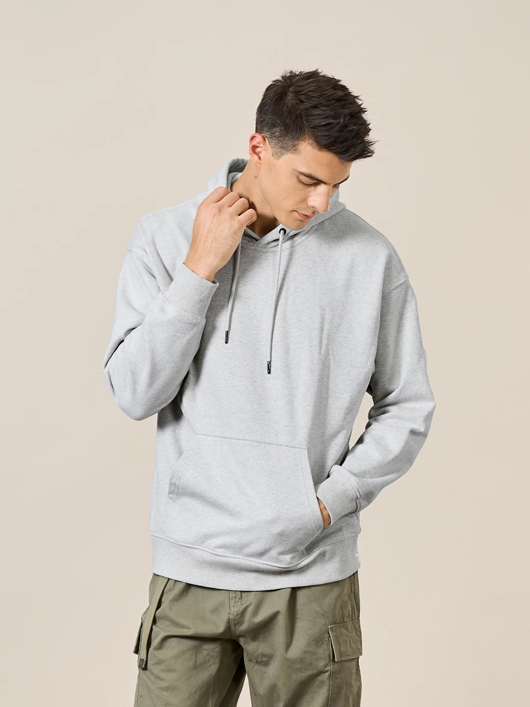 SIMWOOD 2024 Autumn New New Hooded Hoodies Men Thick 360g Fabric Solid Basic Sweatshirts Quality Jogger Texture Pullovers - reetell