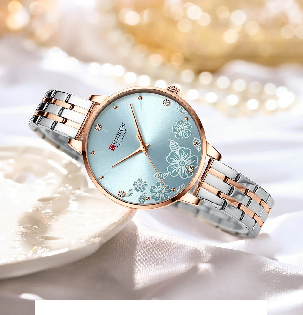 CURREN Brand Fashion Women Watches Stainless Steel Ultra Thin Quartz Watch Woman Romantic Clock Women's Watches Montre Femme