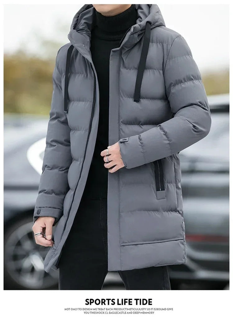 Male Outwear Winter Coats  Mens Jackets Winter Thicker Warm Parkas New Slim Fit Jackets Size Men Hooded Casual Long Down Jackets - reetell