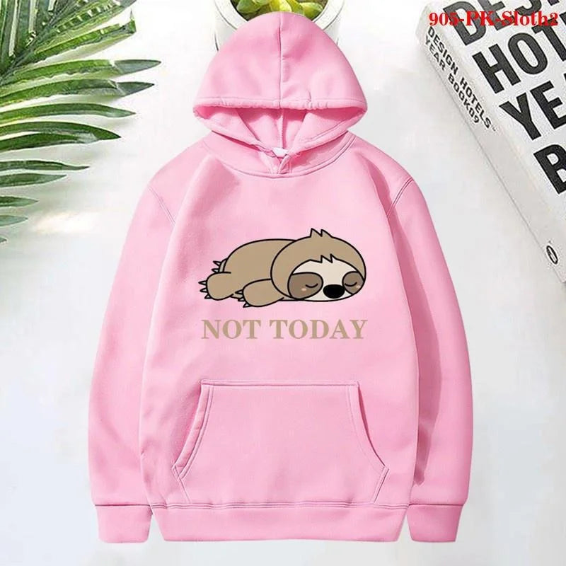 Sloth Hoodies Women Sweatshirts Plus Size Men Casual Long Sleeve Clothing Cute Warm Pullover - reetell