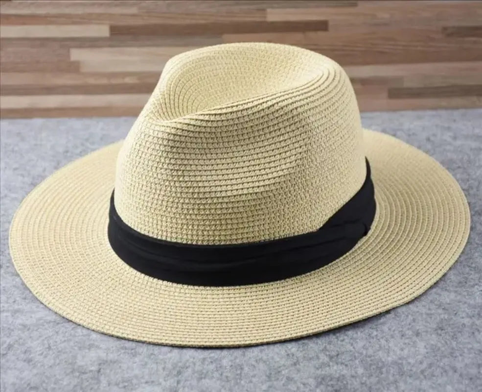 Large Size XL61-64cm Panama Hats Men Women Beach Wide Brim Straw Hat Lady Summer Sun Hats Plus Size Fedora Hat 55-57cm 58-60cm