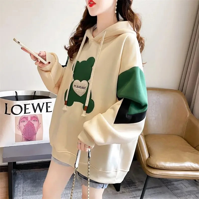 Hoodies Spring and Autumn Long Sleeve Kawaii Hooded Sweatshirt for Women Cute Youthful Clothes 2000s Novelty Designer Woman Tops - reetell