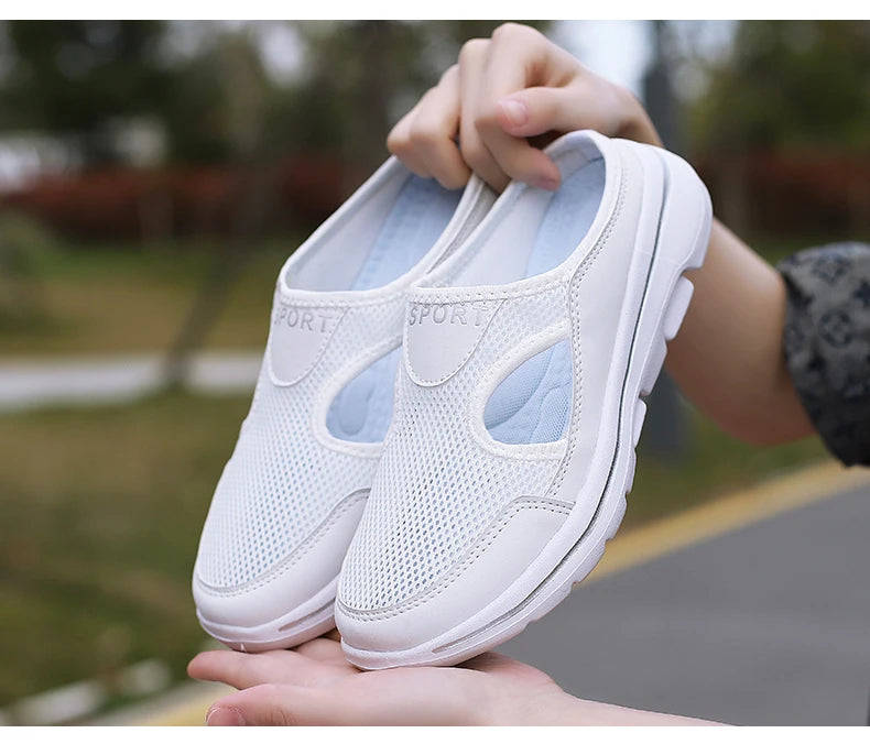 Women Walking Men Fitness Mesh Slip-On Light Loafers Summer Sports Shoes Outdoor Flats Breathable Running Sneakers Size 35-48