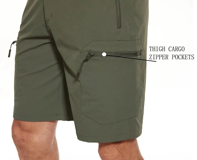 MAGCOMSEN Summer Quick Dry Men's Shorts Working Travelling Short Pants with 5 Zipper Pockets - reetell