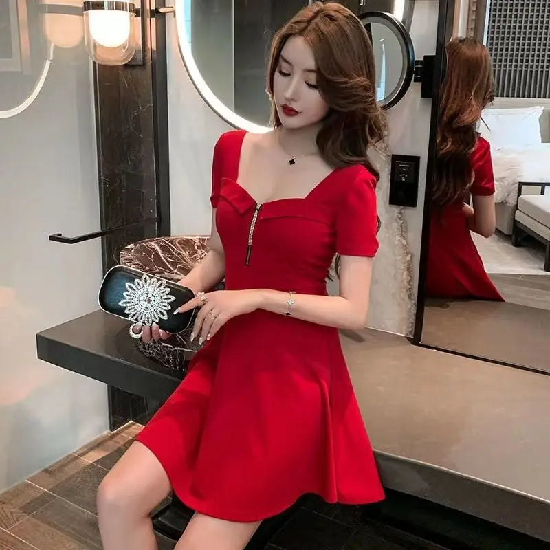 Clothing Open Back Female Dresses 2024 Mini Women's Dress Backless Short Prom Party Sensual Sexy Night Club Evening One-piece Xl - reetell