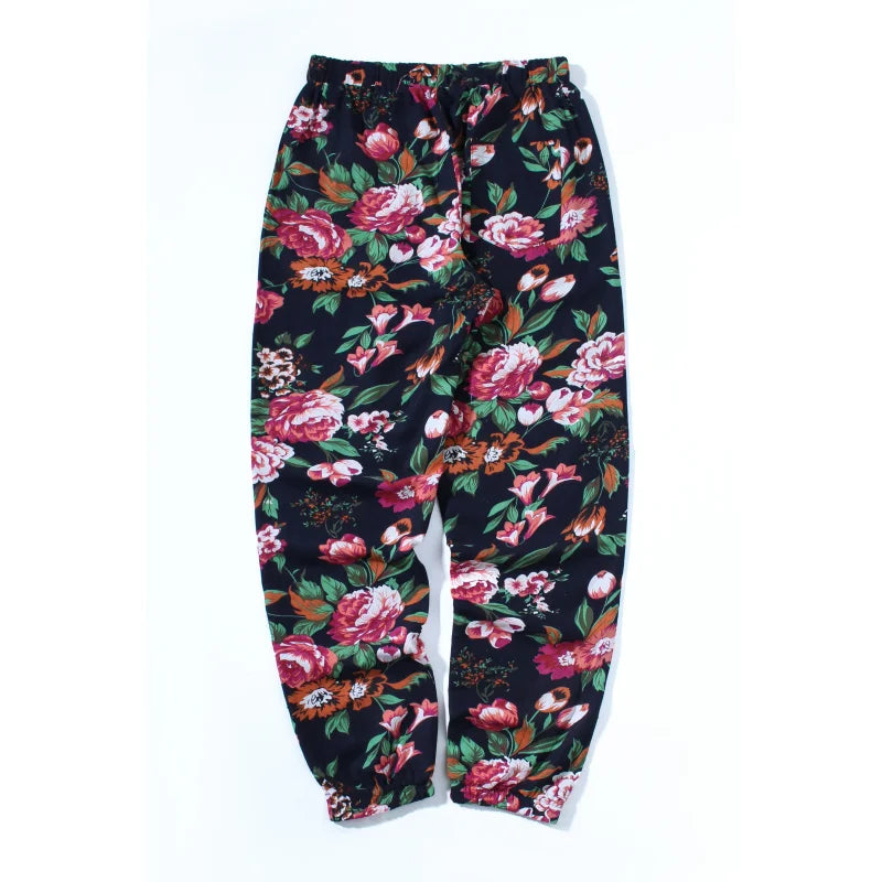 2024 New Fashion Summer Spring Autumn Men Floral Print Joggers Male Casual Summer Pants Mens Sweatpants Linen Pants Men Trouser - reetell