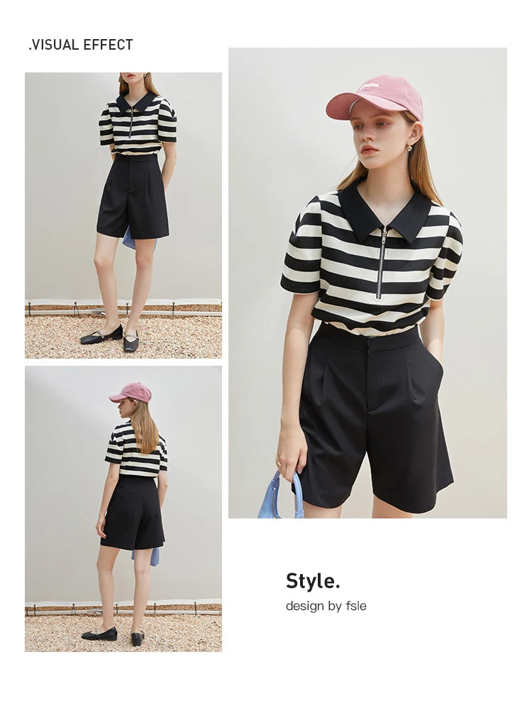 FSLE Classic Style Women Suit Shorts Commuter Five-point Casual Office Lady Summer All-match Thin Section Loose Female Bottoms - reetell