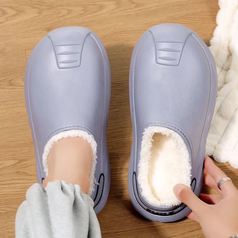 High Quality Winter Men's Warm Slippers Cotton Slippers Outdoor Indoor Warm Shoes Non-slip Mens Home Bedroom Plush Warm Slippers