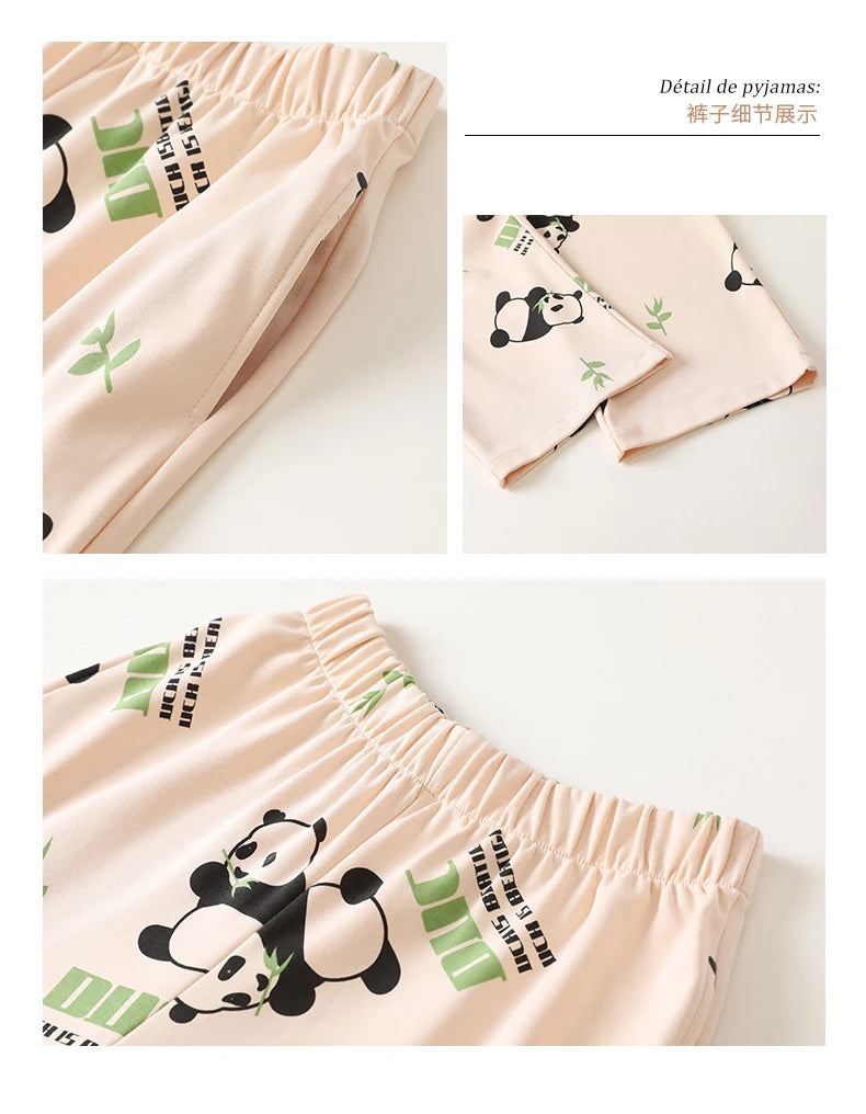 Women Clothing M-5XL Summer Cotton Panda Pajama Casual Short Sleeve Kimono Cardigan Sleepwear Cartoon Nightwear Woman Loungewear