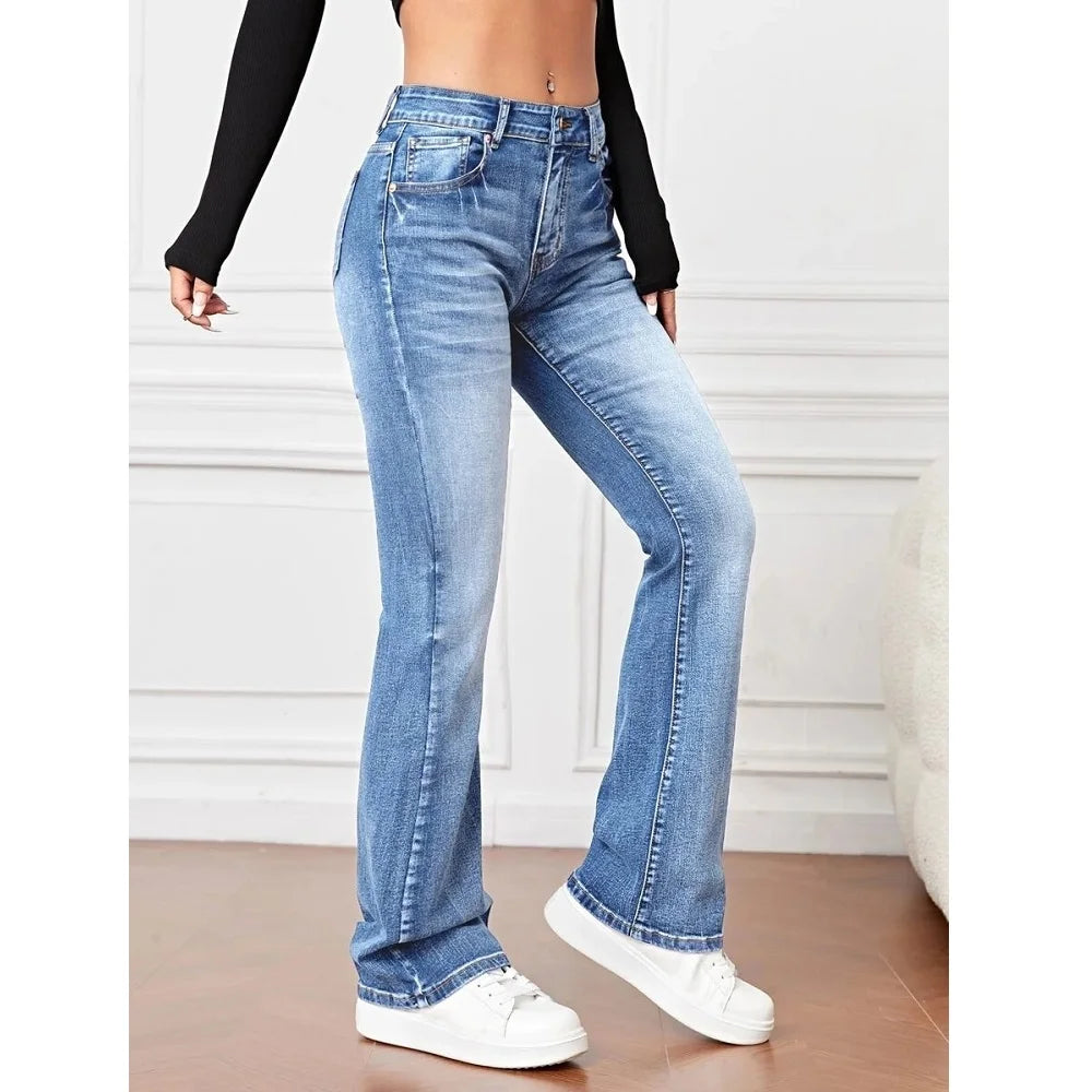 Women Stretch Denim Jeans Ladies Slim Straight Pants Casual Pantalones de mujer pantalon femme - reetell