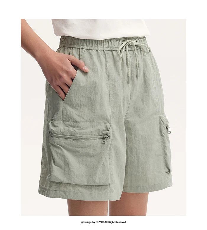 Semir Women Shorts 2024 Summer Cool And Loose-Fitting Textured Shorts Casual Style Short Pants Women - reetell