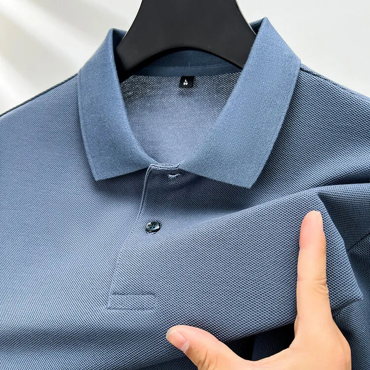 Men's 100% Cotton Polo Shirt -2024 Summer Fashion Casual Short Sleeve, Breathable Lapel Tee,10 Colors, Ideal for Golf and Sports