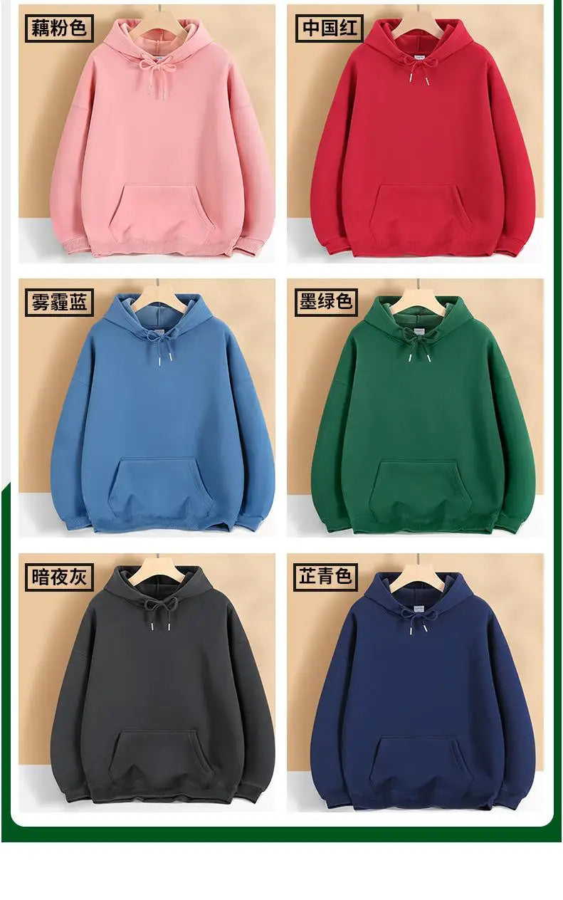 600GSM Heavy Weight Cotton Plus Velvet Hooded Sweater Men Thickened Polar Fleece Pullover Hoodie Women Sweatshirt Warm Winter - reetell