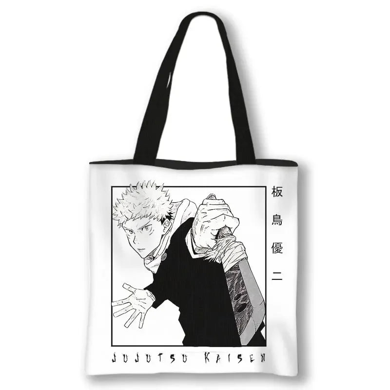 Japanese Anime Jujutsu Kaisen Tote Bags Gojo Satoru Tops Yuji Itadori Girls Shoulder Bag Women Handbag Beach Party Shopping Bag