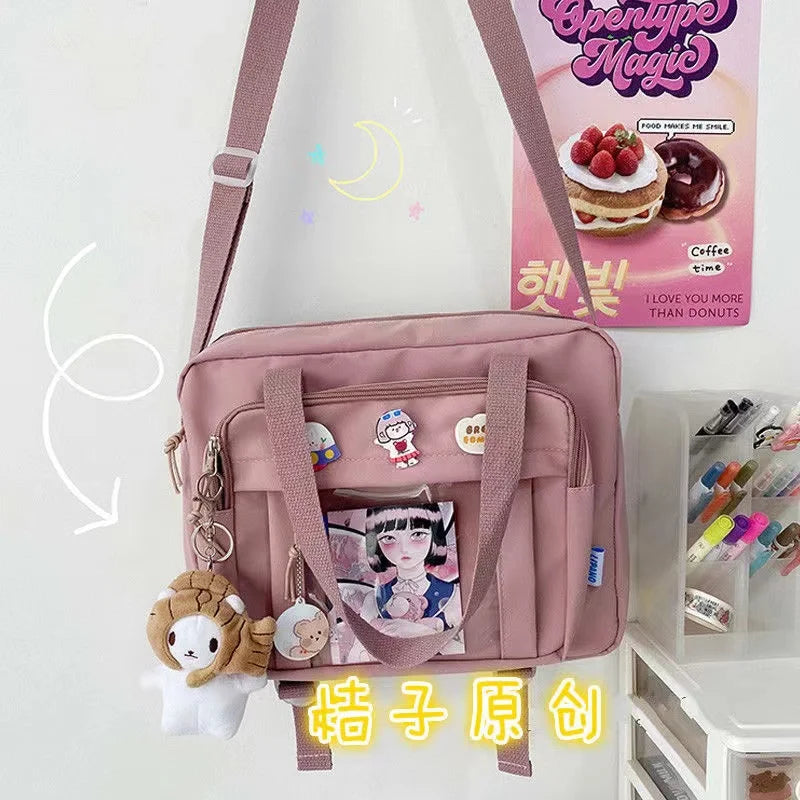 Japanese High School Girls JK Bag Transparent Handbags Book Bag Satchels Shoulder Bag Itabag Big Crossbody Bags Women Ita bag