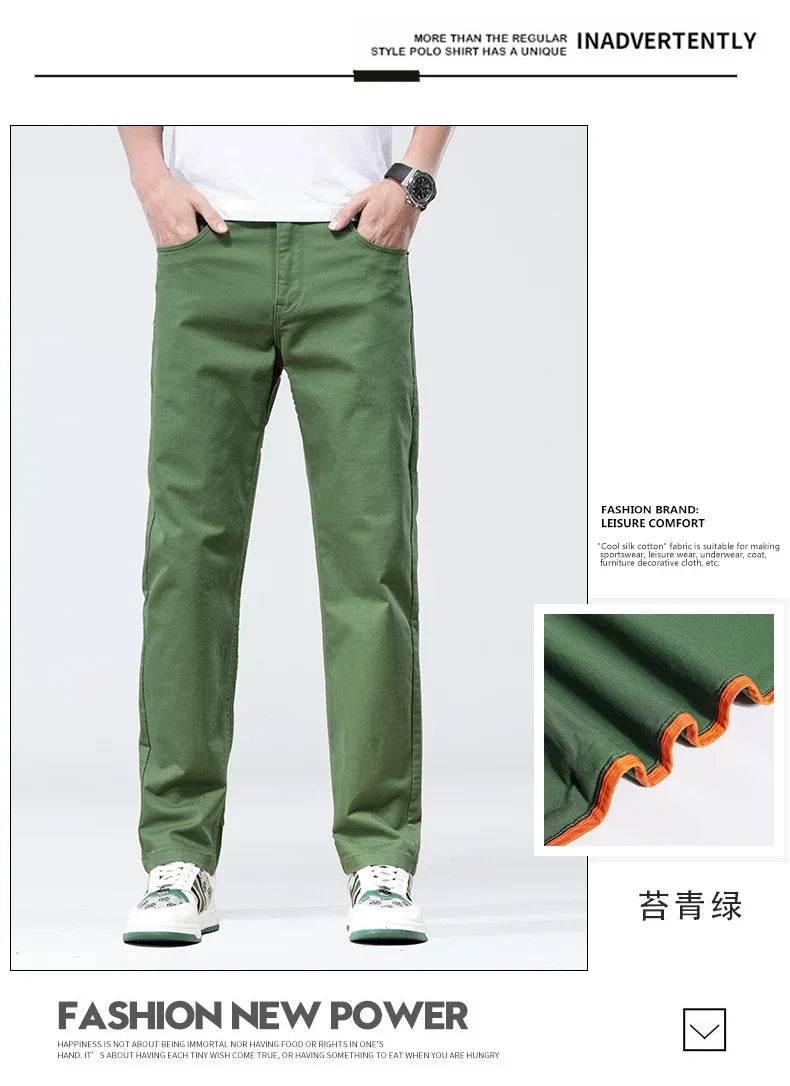 Fizma Man Pants Summer Business Casual Pants Classic Solid Color Loose Straight Trousers Brand Men's Clothing New In Baggy Pants - reetell