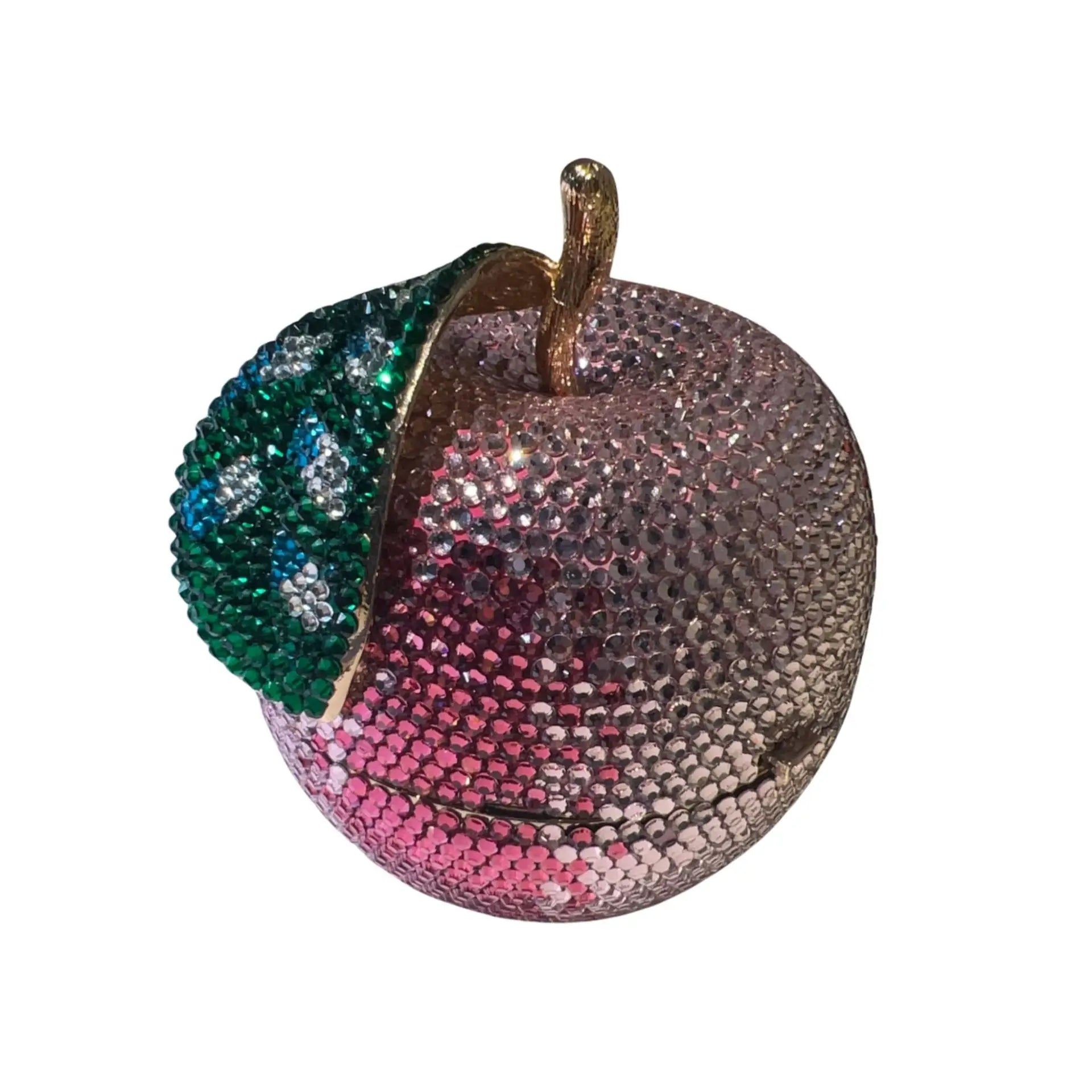 XIYUAN Apple Fruit Crystals Evening Clutch Bags Women Gems Shoulder Bags Bling Diamond Metal Clutch Purses Wedding Party Purse