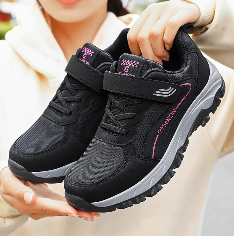 Women's Sports Shoes Leather Sports Shoes Waterproof Fashionable Outdoor Hiking Anti SlipCasual Walking Shoes Women's Shoes