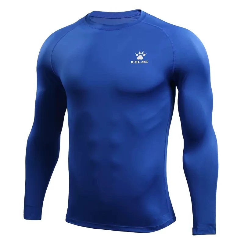 KELME Men's Running T-shirts Compression Shirts Bodybuilding Sports Tights Long Sleeves Exercise Workout Fitness 3891113