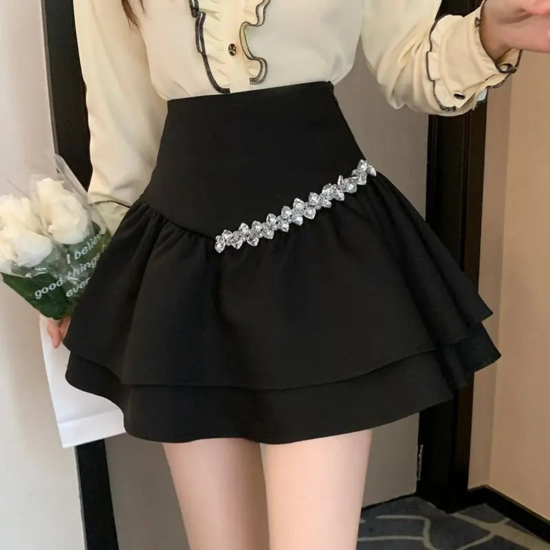 Women's Skirt Short Pleated Pleat Sexy Mini Gyaru High Waist Ruffle Skirts for Woman Chiffon Cheap Luxury Streetwear Y2k Clothes - reetell