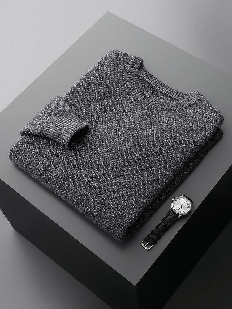 Zocept High Quality Cashmere Sweater Men Winter Casual Round Neck Thick Warm Pullover Male Knitted Jacquard Sweaters Pullovers - reetell