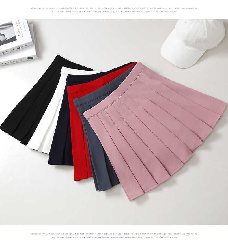 Women's Skirt Pleated Korean Style Summer Woman 2022 Fashion Clothing Pink Elastic High Waist Short White Mini Skirt For Girls - reetell