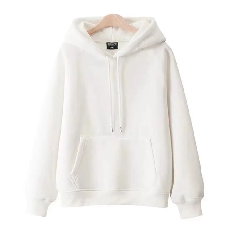 100 Cotton Double Layer Hat Raglan Sleeve Hoodies Sweatshirt Women New Solid Color Pullover Loose Spring Autumn Hooded Jacket - reetell