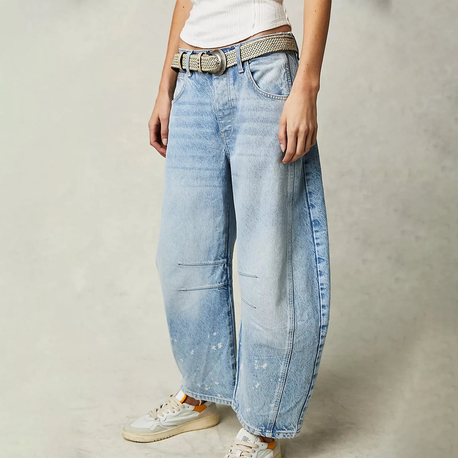 Women Baggy Mid Waist Jeans Wide Leg Loose Boyfriend Denim Pants Straight Leg Cropped Barrel Jeans Y2k Streetwear 90s Jeans - reetell