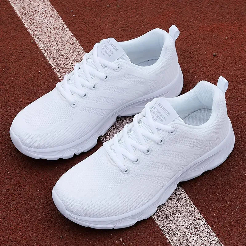 Woman Sneakers Casual Shoes 2023 New Breathable Walking Mesh Lace Up Flat Vulcanized Shoes Women Tenis Running Shoes for Women