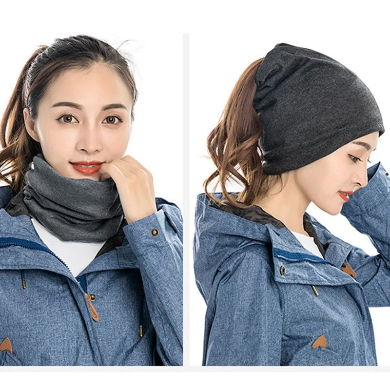 Winter Polar Fleece Man Women Scarf Ring Trendy Neck Warmer Comfy Scarf Ski Motorbike Mask Warm Hat - reetell