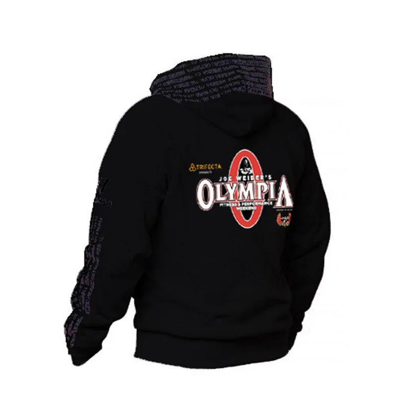 2023 New OLYMPIA Men Gyms Hoodies Gyms Fitness Bodybuilding Sweatshirt Pullover Sportswear Male Workout Hooded Jacket Clothing - reetell