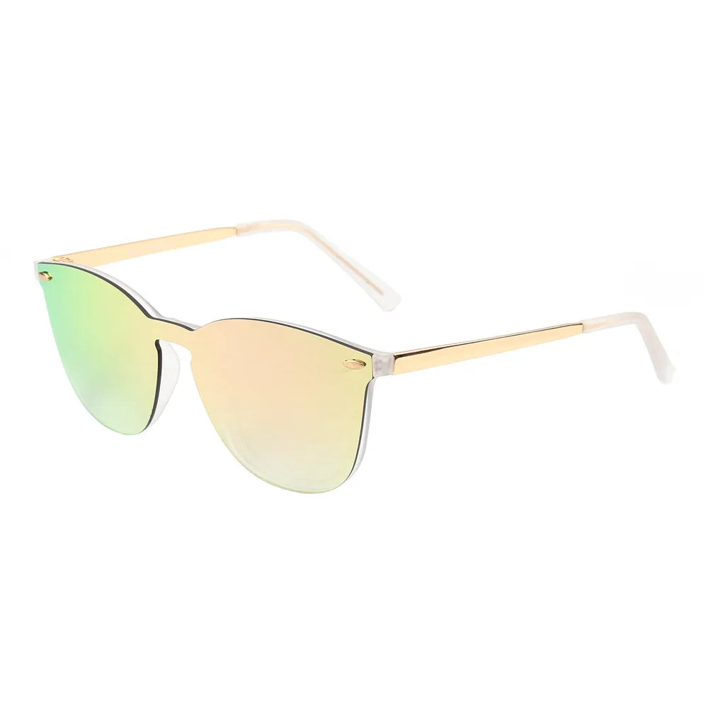 JIM Trendy Rimless Mirrored Sunglasses Reflective Sun Glasses for Women Men UV400 - reetell