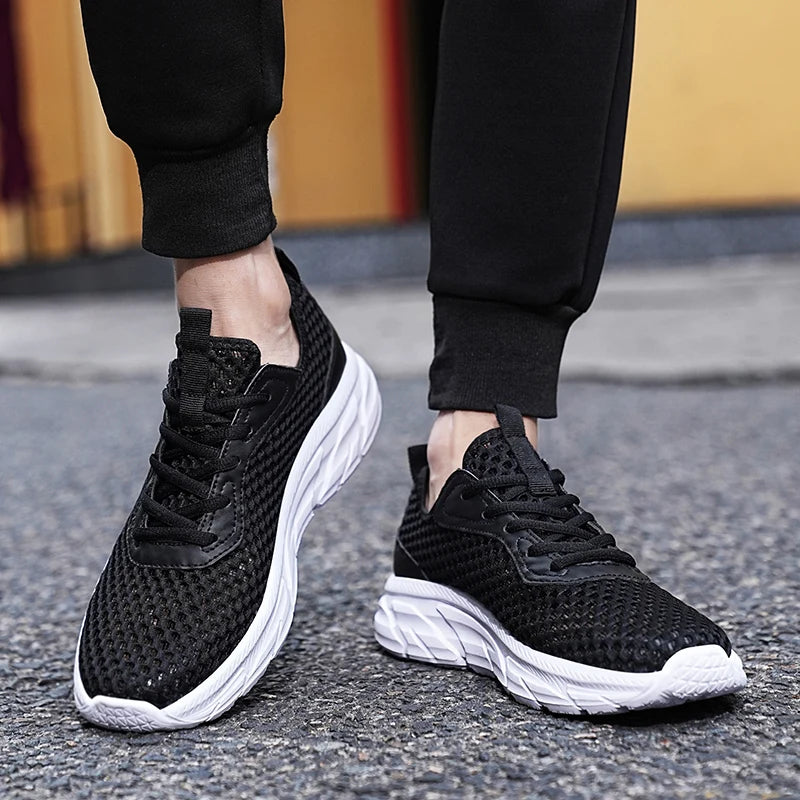 YRZL Mens Shoes Breathable White Running Sneakers for Men Outdoor Lightweight Comfortable Mesh Shoes Walking Tennis Shoes Men - reetell