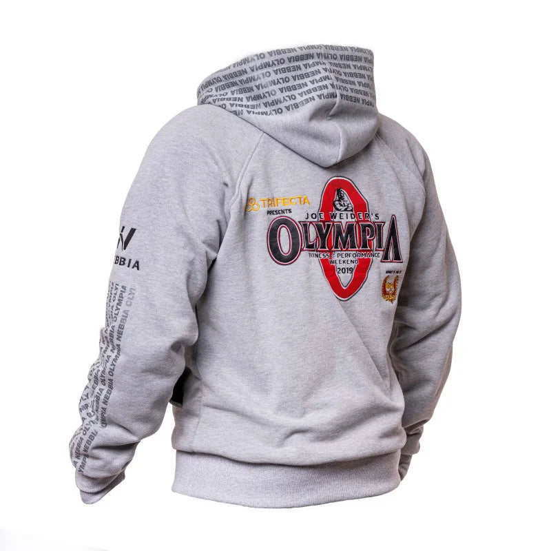 2023 New OLYMPIA Men Gyms Hoodies Gyms Fitness Bodybuilding Sweatshirt Pullover Sportswear Male Workout Hooded Jacket Clothing - reetell