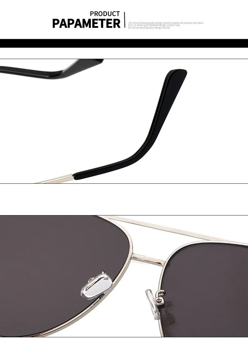 Flat Top Aviation Sunglasses Women UV400 Retro Brand Designer Luxury Mirror Sun Glasses For Female Ladies Metal Frame Eyewear - reetell