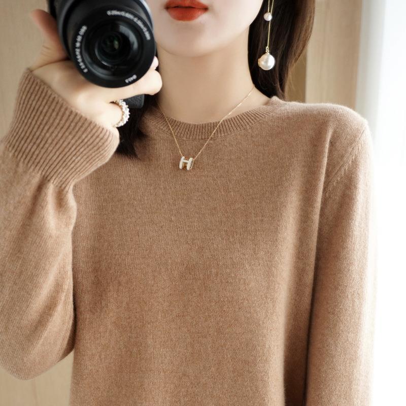 2024 Women Sweater Spring Autumn Long Sleeve O-neck Pullovers Warm Bottoming Shirts Korean Fashion Sweater Knitwear Soft Jumpers - reetell