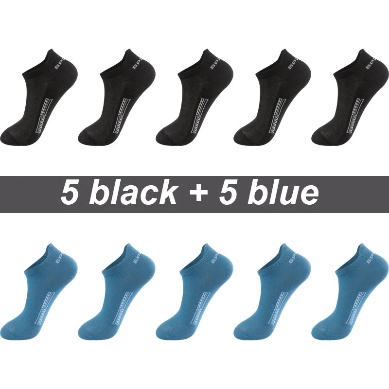 High Quality 10Pairs Men Socks Combed cotton 100% Summer Sports Sock Plus Size EUR38-48