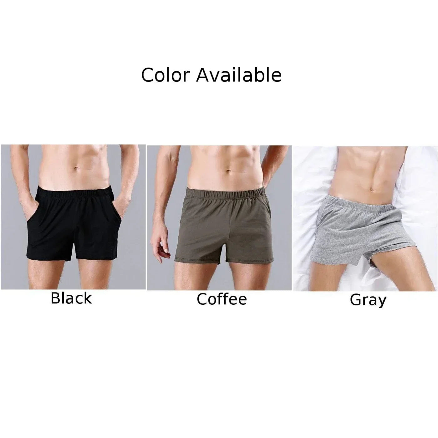 Men's Cotton Summer Breathable Sleep Shorts Casual Pants Colorful Fashion Pocket Simple Home Slim Fit Solid Seamless Mens Shorts - reetell