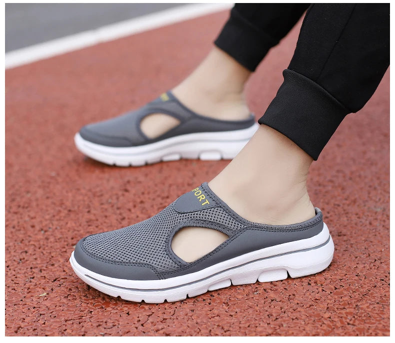 Women Walking Men Fitness Mesh Slip-On Light Loafers Summer Sports Shoes Outdoor Flats Breathable Running Sneakers Size 35-48