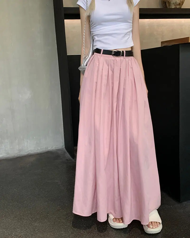 Y2K American Vintage Skirt Women Side Striped Designer Parachute Cargo Skirts Korean Casual Loose Drawstring Aesthetics Skirts - reetell