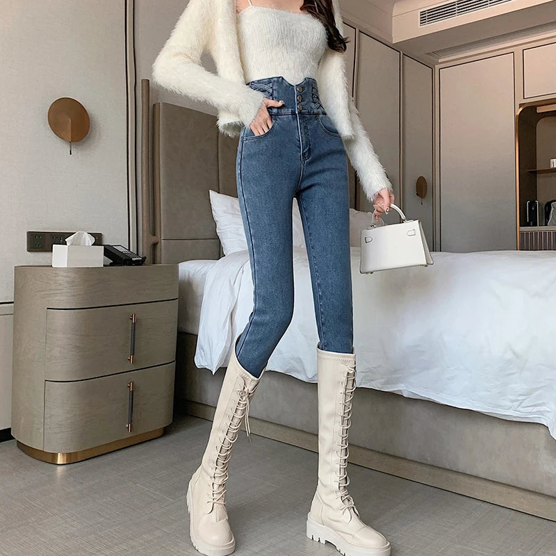 ZOENOVA Woman Jeans Vintage High Waist Women Skinny Pencil  Slim Stretch Denim Pants Tight Trousers 2023 Pant Y2K Korean Fashion - reetell