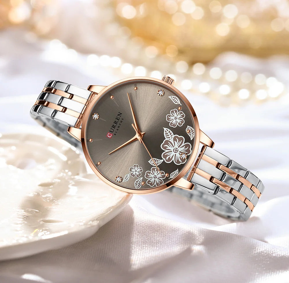 CURREN Brand Fashion Women Watches Stainless Steel Ultra Thin Quartz Watch Woman Romantic Clock Women's Watches Montre Femme