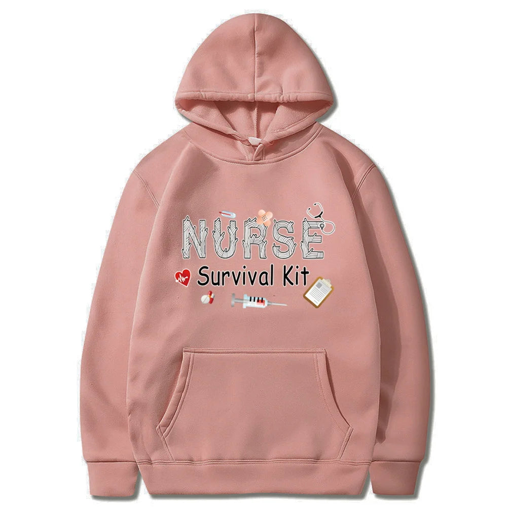 Men Women Hoodies Casual Nurse Print Fashion Sweatshirts Harajuku Long Sleeve Hoody Couple Hoody Pullovers Streetwear Clothing - reetell