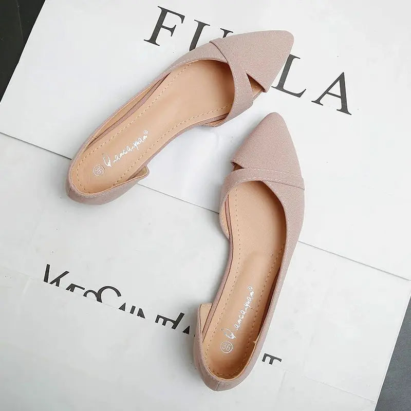 Shoes for Women Evening Woman Flats Pointed Toe Pink Slip-on Popular Elegant and Fashionable Summer 2024 High Quality Fashion 39 - reetell